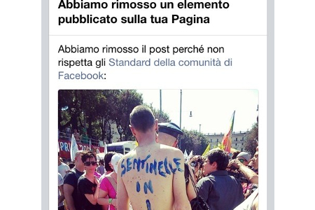 Facebook censura Gay.it su richiesta – pare – delle Sentinelle. Chi è contro chi?