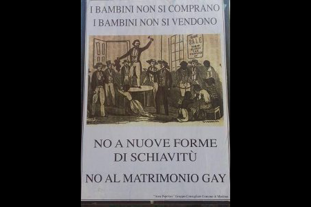 Modena la Czivile e i manifesti omofobi contro la “schiavitù” dei matrimoni egvalitari. Mo andate in casino!