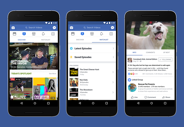 Facebook lancia Watch, la sua piattaforma tv