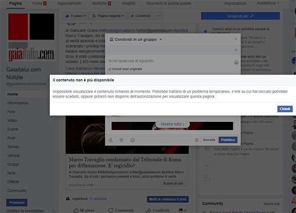Facebook ci impedisce di condividere i nostri contenuti, ma non le inserzioni a pagamento