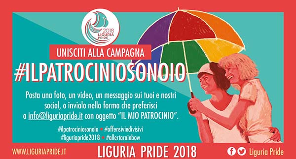 Il Coordinamento Liguria Pride lancia la campagna #ilpatrociniosonoio