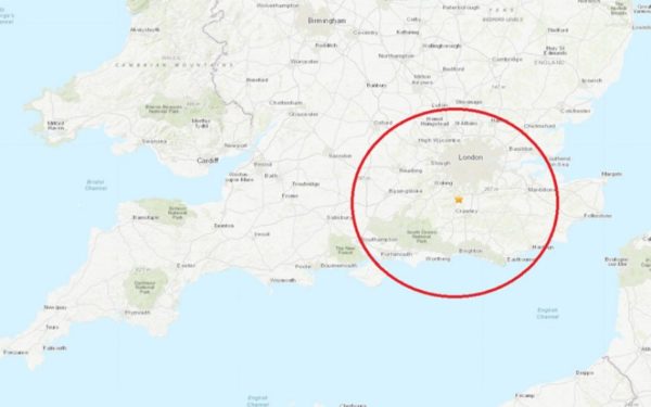 Rarissimo evento sismico a Londra con epicentro a Gatwick
