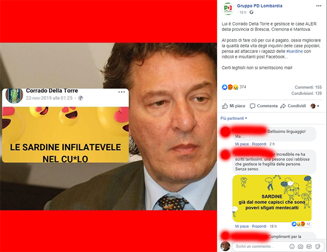 “Le Sardine ficcatevele in c…”, i leghisti sono dei signori