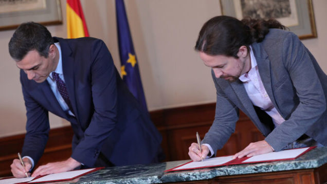 PSOE y Podemos pactan lo que podría ser el primer gobierno de coalición de la historia de España