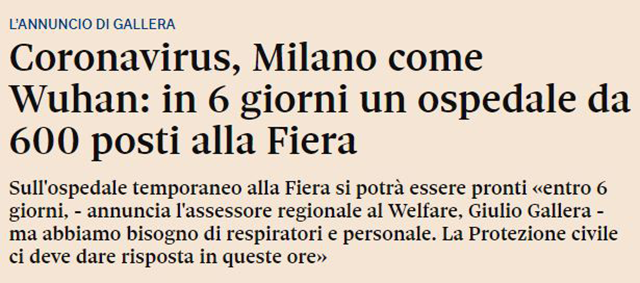 Milano, quell’ospedale da 600 posti alla Fiera che invece di posti ne ha 24