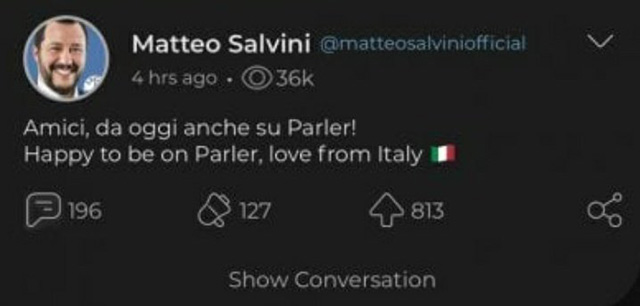 Parler è offline: era l’app dei fan trumpisti alla Proud Boys al quale Salvini si era appena iscritto