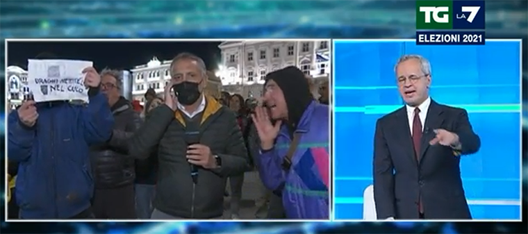 Da La7 diretta col brivido circondati dai manifestanti in assetto-gorilla. O del circo delle Ignoranze (il podcast)