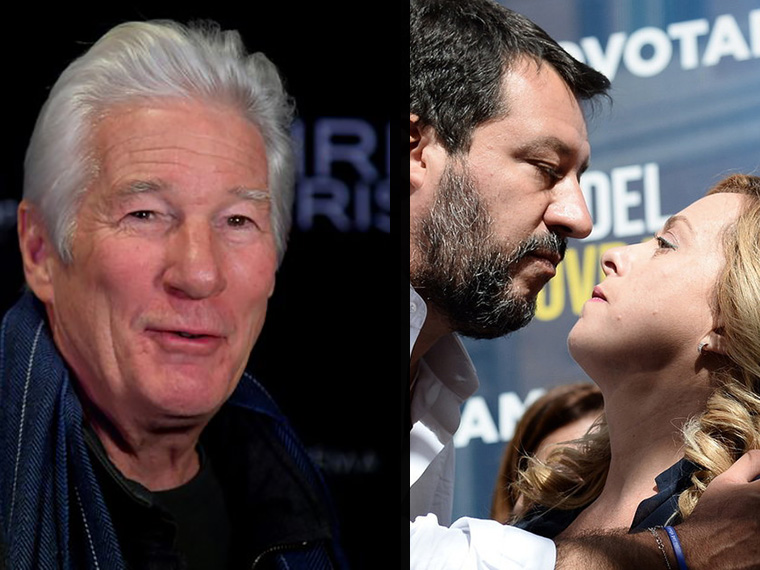 Per Donna Meloni da Fratelli d’Italia, Richard Gere è “un attore in cerca di visibilità”: (Salvini invece chiederà l’autografo)