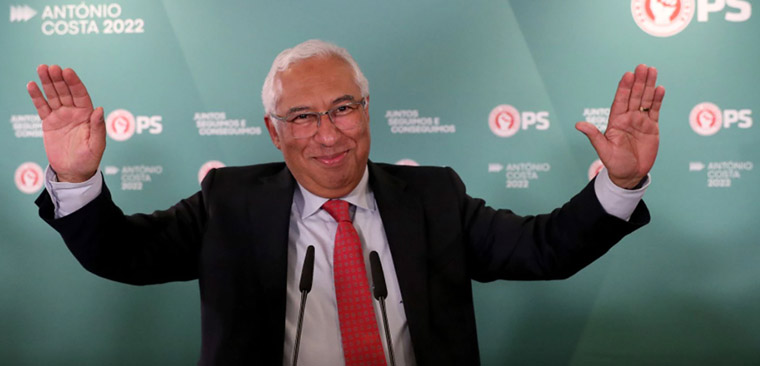 Il socialista Antonio Costa regala la maggioranza assoluta ai Socialisti portoghesi