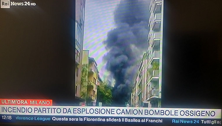 Esplosione e incendio in centro a Milano: quattro feriti