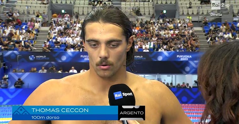 Thomas Ceccon è argento nei 100 dorso