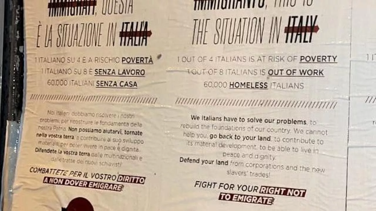 A Torino manifesti in inglese, francese e arabo per invitare i migranti a “tornare a casa loro”. Firmato “La Barriera”