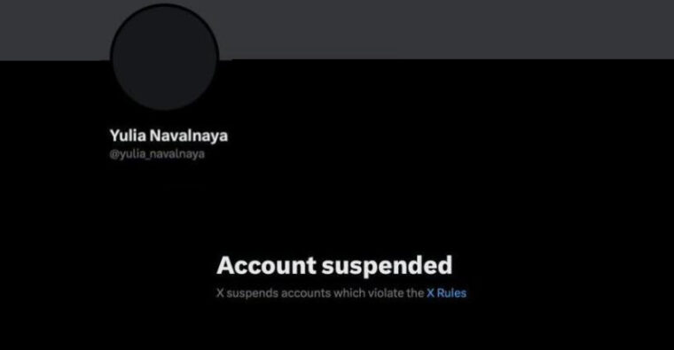 Il social di Elon Musk sospende (poi riattiva) il profilo di Yulia Navalnaya