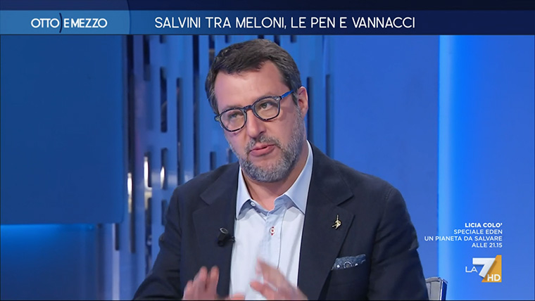 Matteo Salvini manda “in vacca” Otto e Mezzo e Gruber e Giannini ci cascano