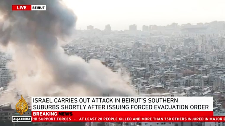 L’esercito israeliano bombarda posizioni Hezbollah a Beirut