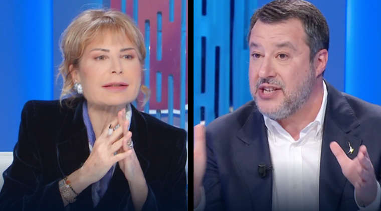 Matteo Salvini trionfante a “Otto e Mezzo” regala i suoi quarantacinque minuti di nulla